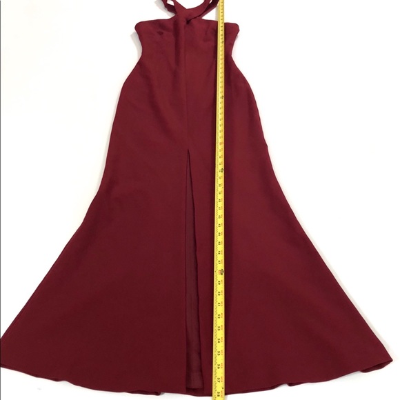 Likely Kingsbury Garnet Long Crepe Evening Gown Dress with Front Slit - Picture 14 of 15